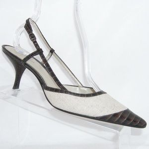 Ann Taylor Black and Cream Heels